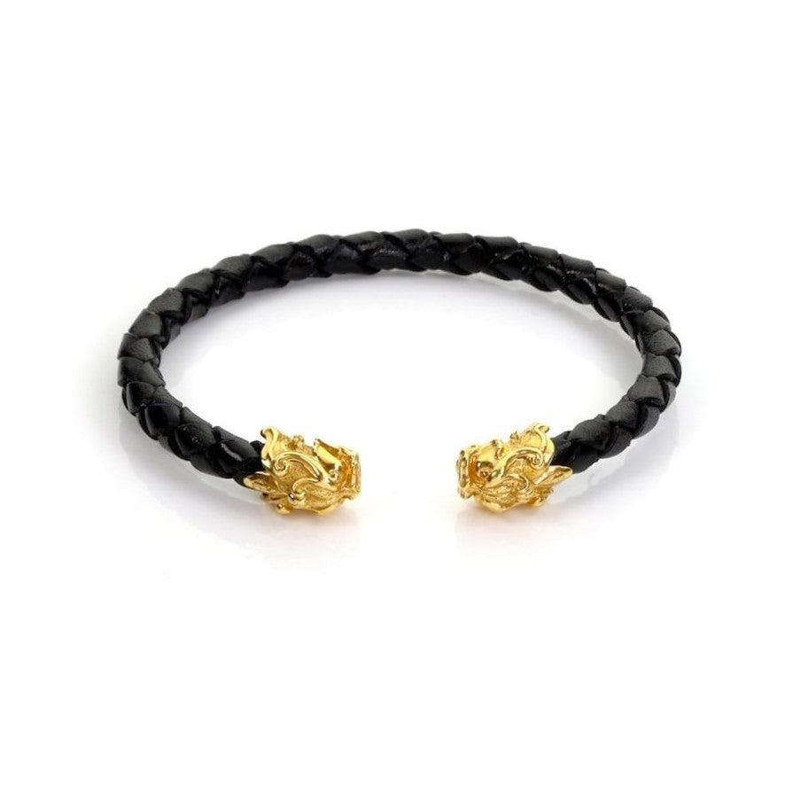 RARE PRINCE by CARAT SUTRA | Unique Golden Horn Oxidized Dragon Bracel –  caratsutra